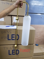 Đèn tường TU007 chao thủy tinh đục + hợp kim mạ đồng vàng, E27 x 1, thân cao 760mm, chao D100 x H405mm, KT(mm): 